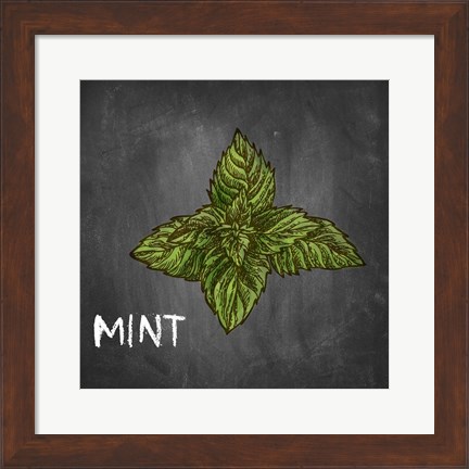 Framed Mint on Chalkboard Print