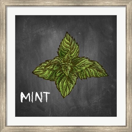 Framed Mint on Chalkboard Print