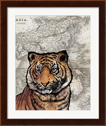 Framed Asian Tiger Print