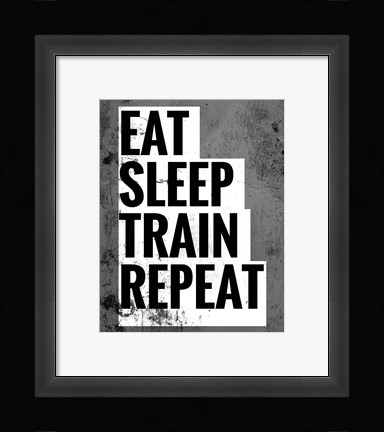 Framed Eat Sleep Train Repeat Print