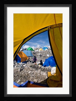 Framed Tents of Mountaineers , Mt Everest, Nepal Print