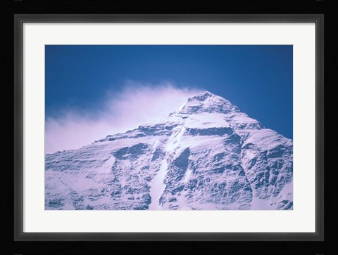 Framed Snowy Summit of Mt Everest, Tibet, China Print