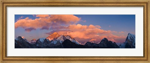 Framed Snowcapped Mountain Peaks, Mt Everest Print