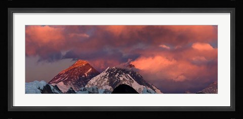Framed Snowcapped Mountain Peaks, Mt Everest, Himalayas Print