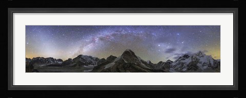 Framed Panoramic view of Mt Everest Print
