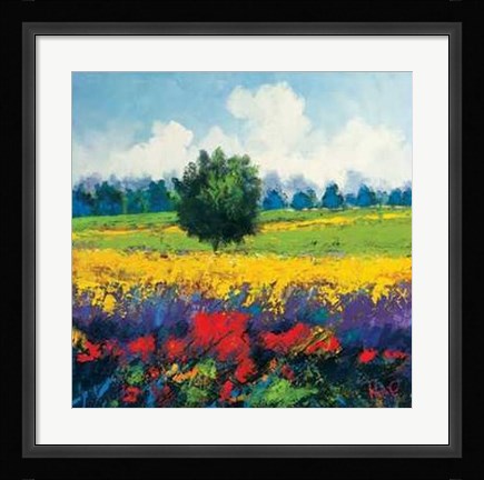 Framed Claudio Rabino - Prati in Fiore Size 27.5x27.5 Print