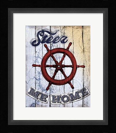 Framed Shipwheel Print