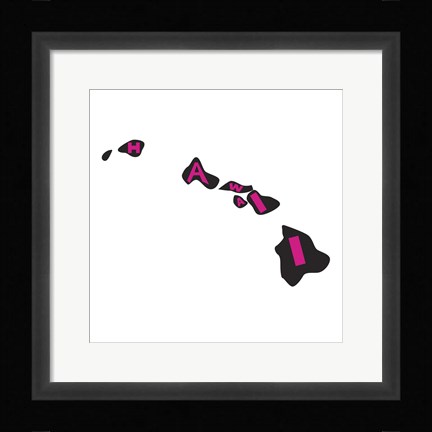 Framed Hawaii Letters Print
