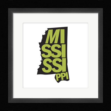 Framed Mississippi Letters Print