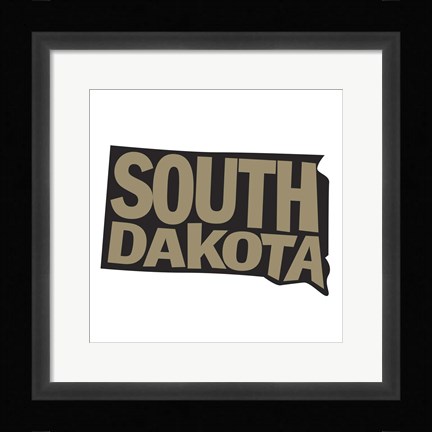 Framed South Dakota Letters Print