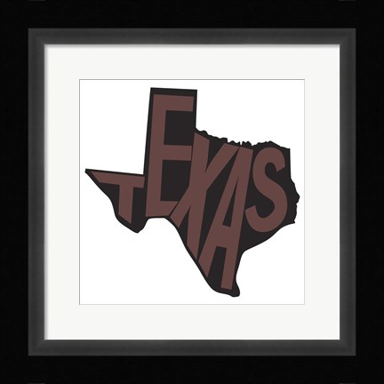 Framed Texas Letters Print