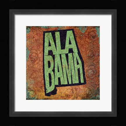 Framed Alabama on Pattern Print