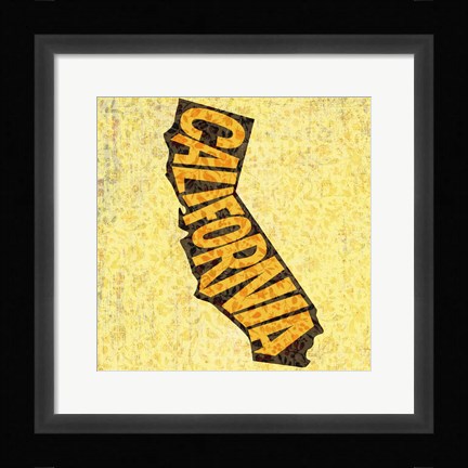 Framed California on Pattern Print