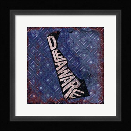Framed Delaware on Pattern Print