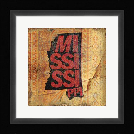 Framed Mississippi on Pattern Print