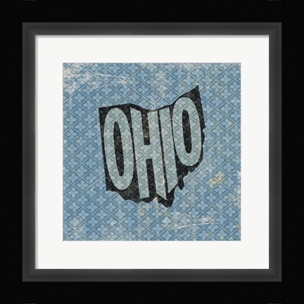 Framed Ohio on Pattern Print
