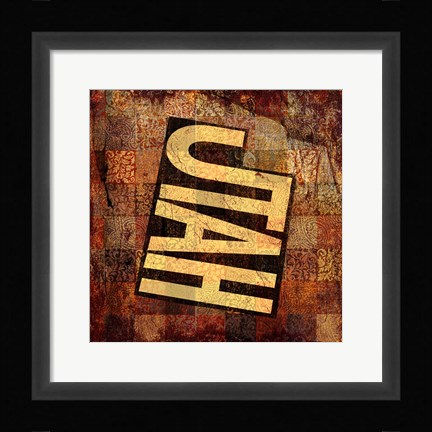 Framed Utah on Pattern Print