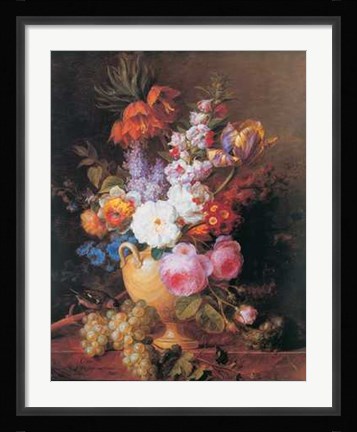Framed Vase of Flowers Print
