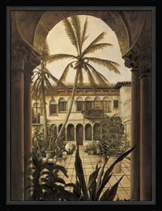 Framed David Parks - View to the Courtyard Size 38.75x49.75 Print