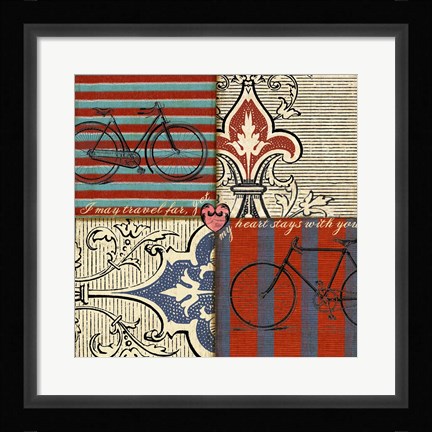Framed Bicycle Damask Print