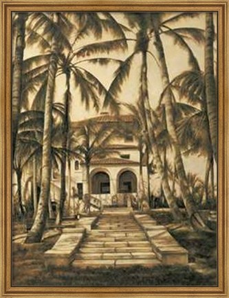 Framed David Parks - Entry to Villa Size 38.75x49.75 Print