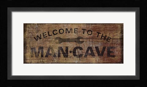 Framed Mancave with Wrench Print