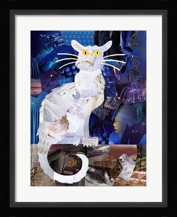Framed Le Chat Blanc Print