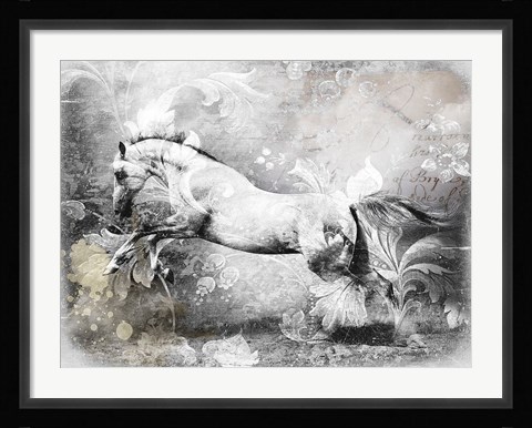 Framed White Horse Print