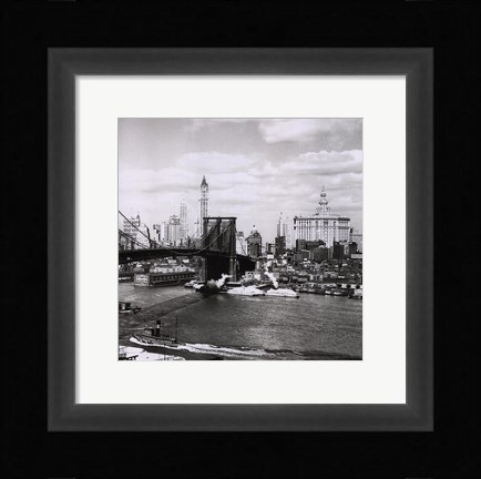 Framed Brooklyn Bridge NYC 1938 Print