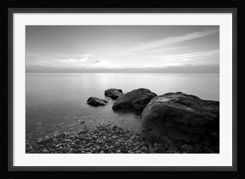 Framed Rocks on Beach 2 Print
