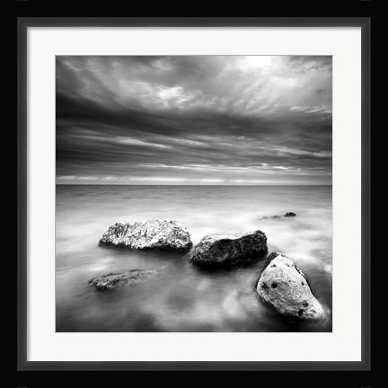 Framed Rocks on Beach 3 Print