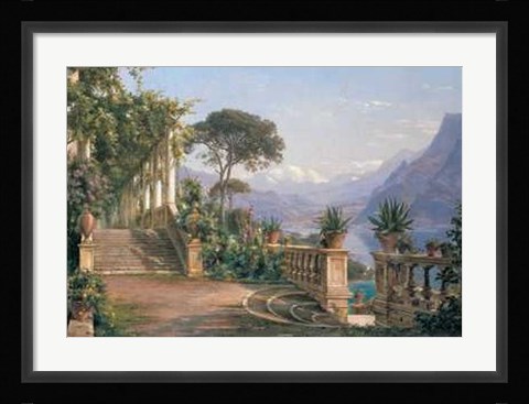 Framed Lodge on Lake Como Print