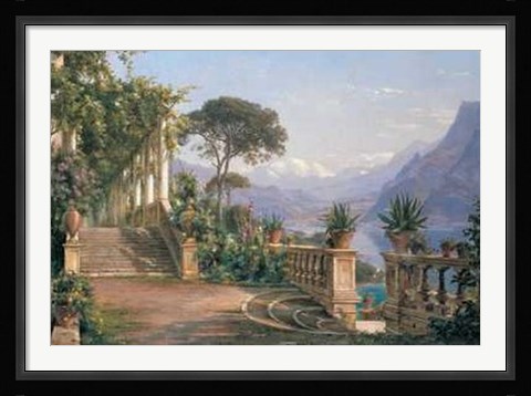 Framed Lodge on Lake Como Print