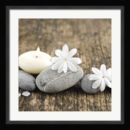 Framed Zen Pebbles I Print