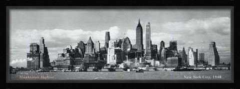 Framed Manhattan Skyline, NYC, c.1940 Print