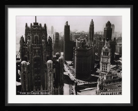 Framed View to Grand Ave Chicago '30 Print