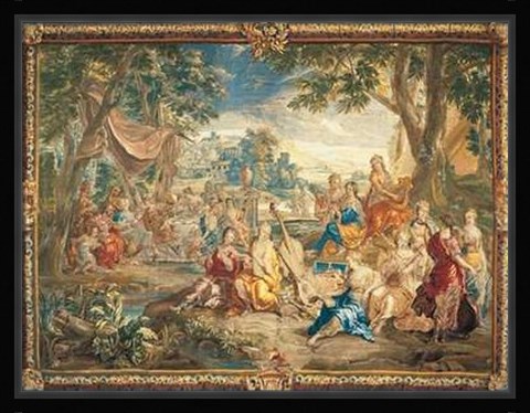 Framed 18th century - Brussels Tapestry Size 52x38.25 Print