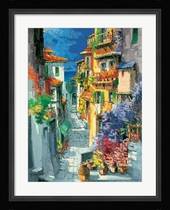 Framed Antonio Di viccaro - Vicolo di Positano Size 23.75x31.5 Print