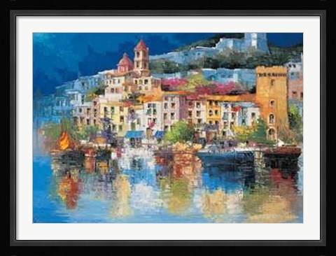Framed Borgo Sul Mar Tirreno Print