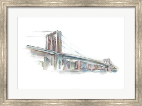 Framed Watercolor Bridge Sketch II Print
