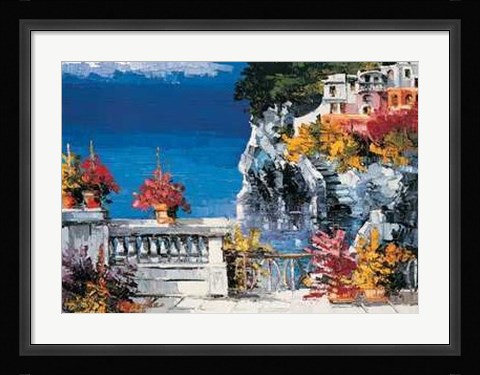 Framed Antonio Di viccaro - Capri Terrazza Sul Mare Size 31.5x23.75 Print