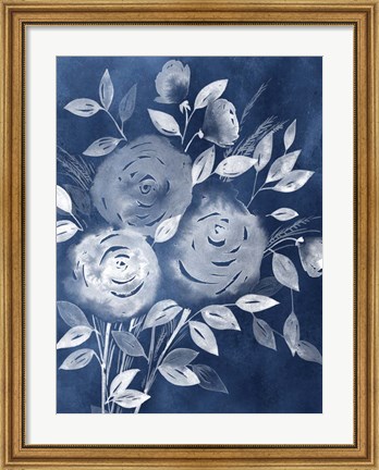 Framed Cyanotype Roses I Print