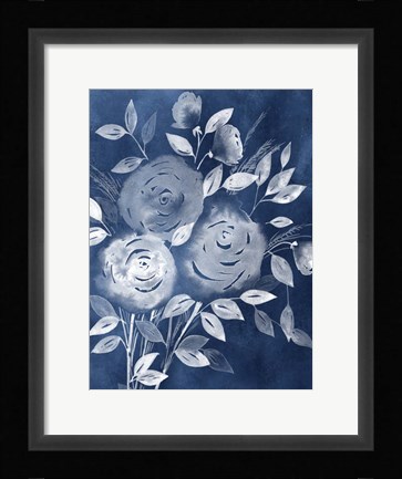 Framed Cyanotype Roses I Print