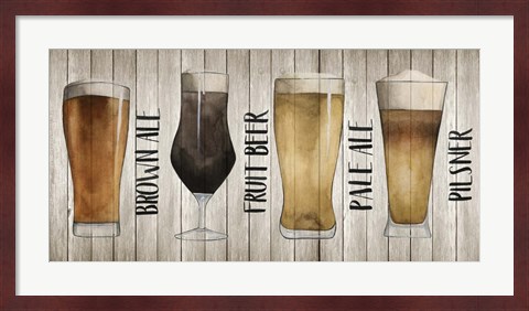 Framed Beer Chart I Print