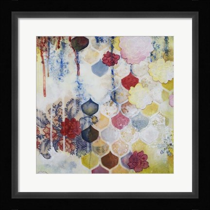 Framed Fishscale Blossoms Print