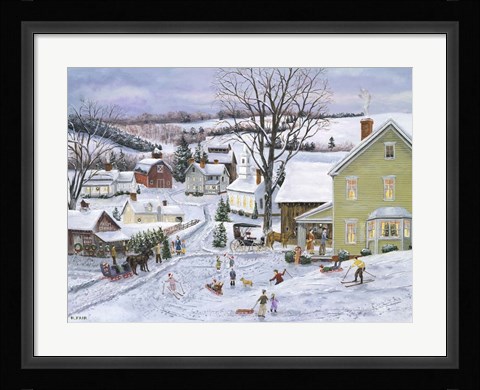 Framed Preparing for Christmas Print