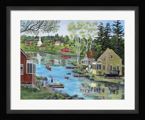 Framed Glass Lake Print