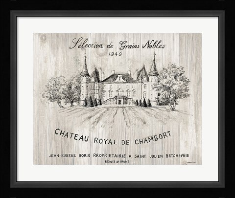 Framed Chateau Chambort on Wood Print