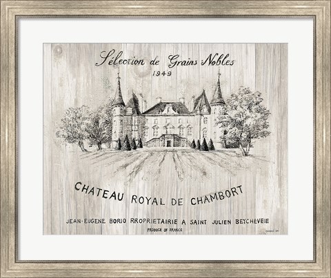 Framed Chateau Chambort on Wood Print