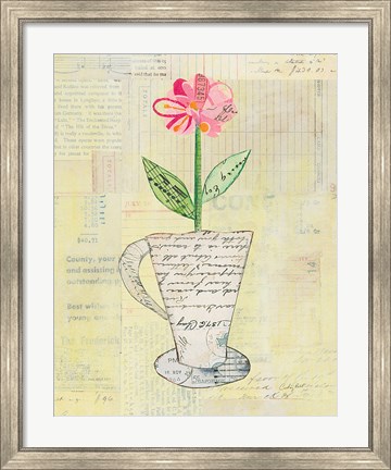 Framed Teacup Floral II on Print Print